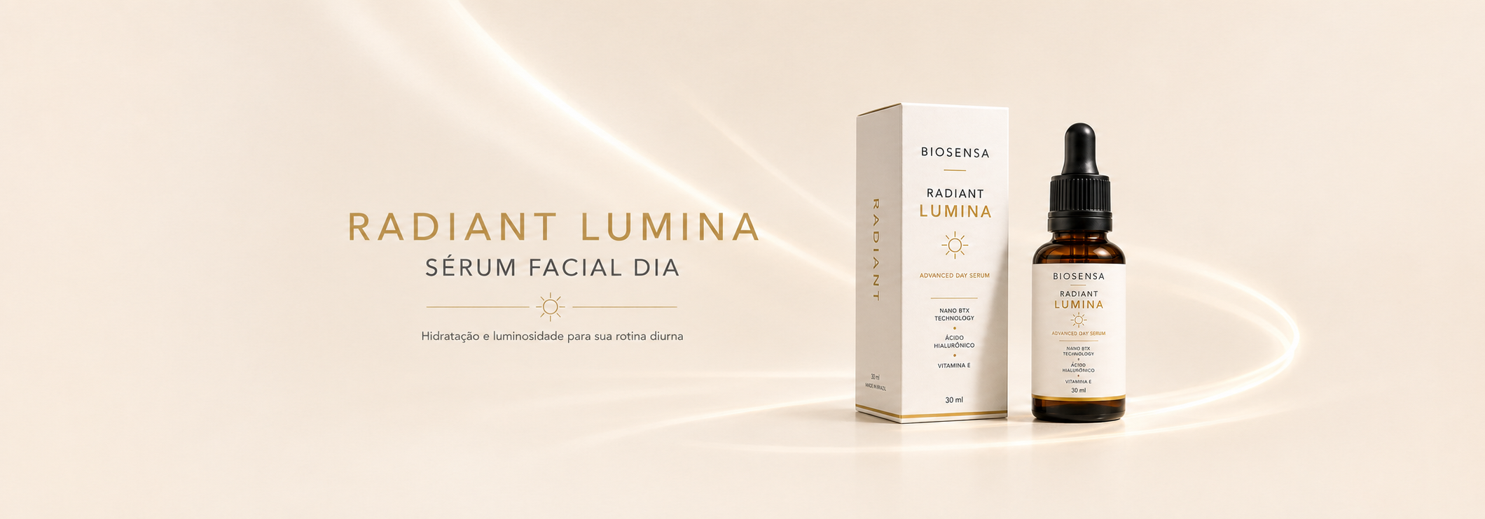 Banner desktop Radiant Lumina — sérum facial dia